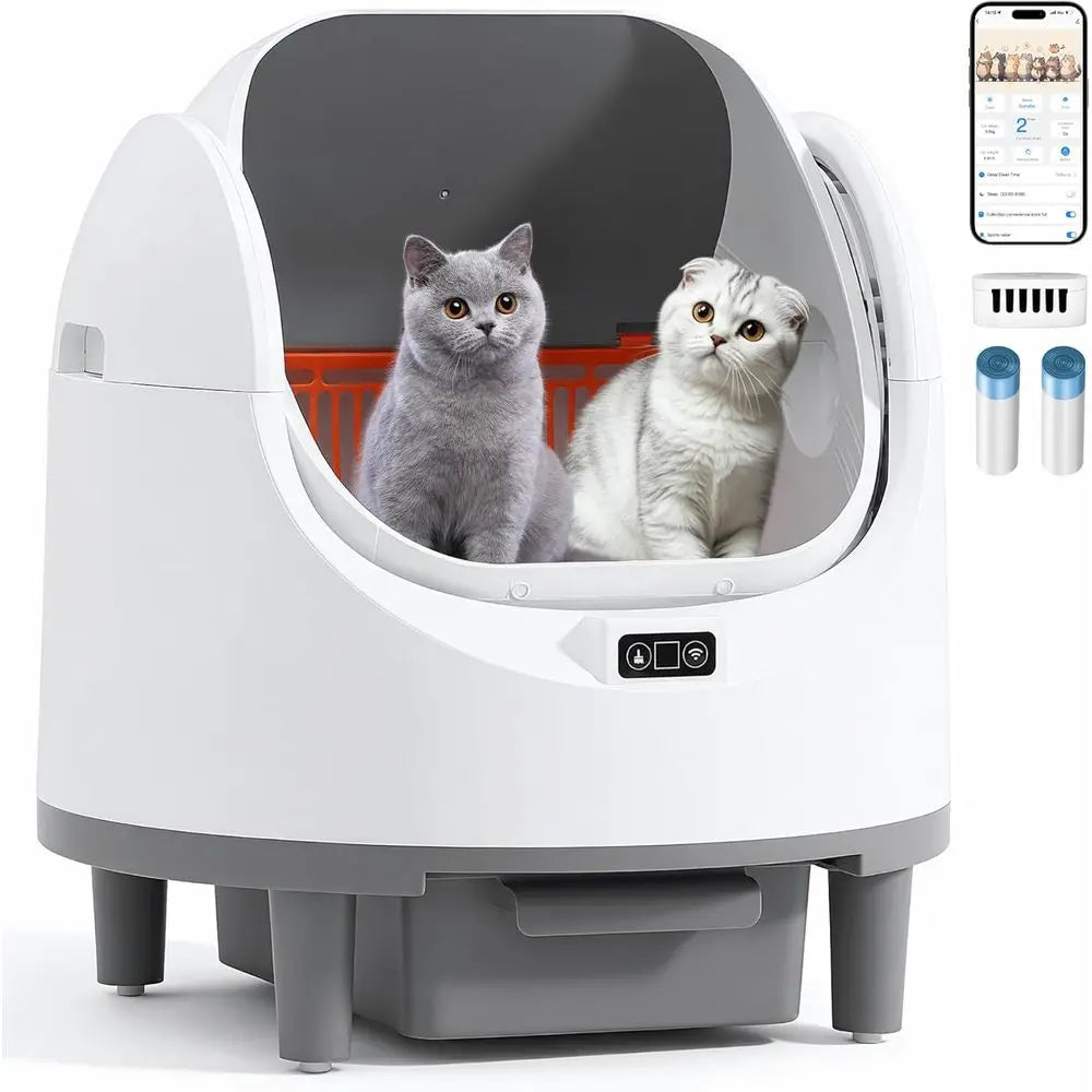 PurrClean Smart Self-Cleaning Cat Litter Solution | Wi-Fi Enabled with Safety Sensors & Superior Odor Control | Ideal for Multi-Cat Households