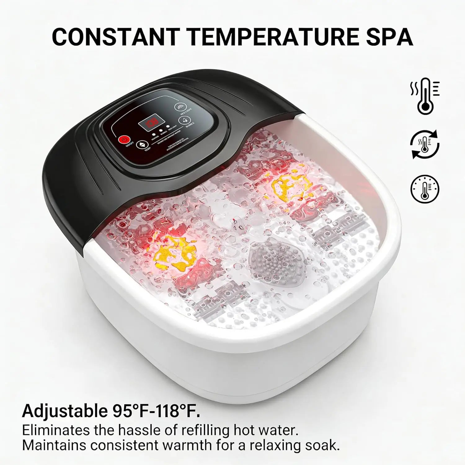 RelaxMax Heated Foot Soaking Spa with Bubbles & Vibration