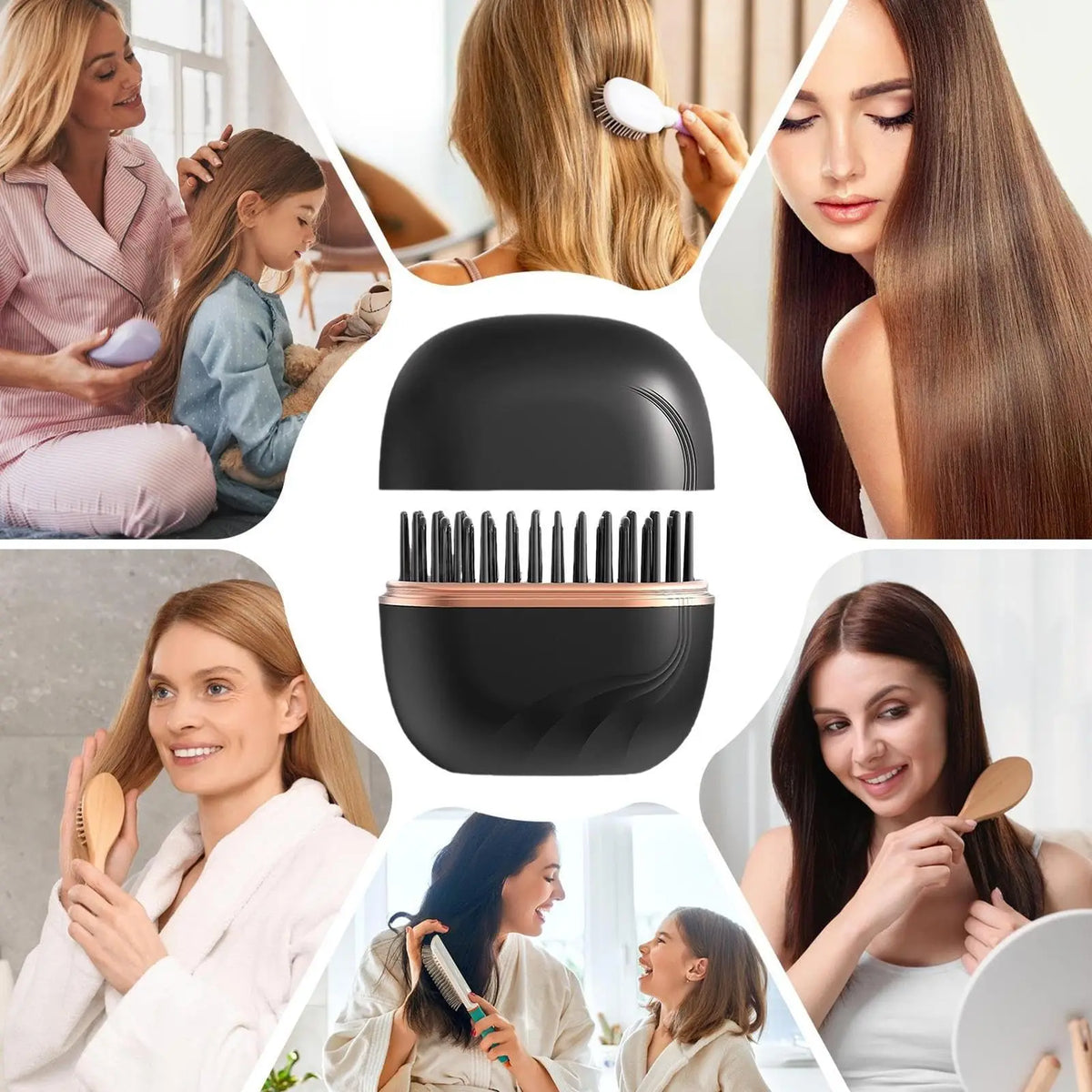 TravelSmart Mini Heated Brush – Rechargeable Hair Straightener