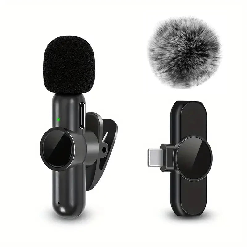 SonicWave Mini Wireless Lapel Microphone with Windshield & Battery