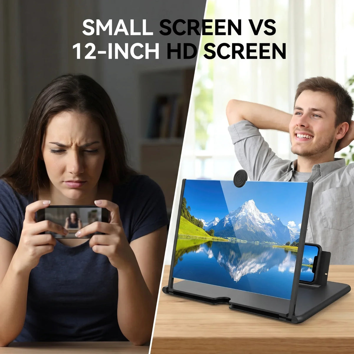 VisionMax 12-Inch Smartphone Screen Enhancer with Anti-Glare Feature