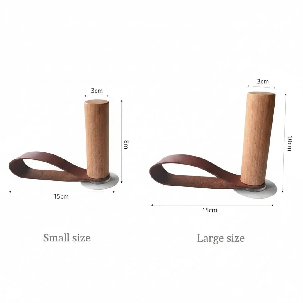 Chic Leather & Wood Wall Storage Solution