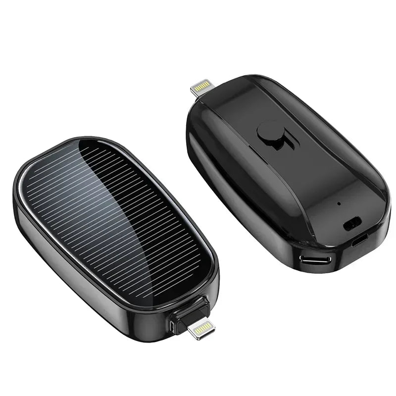 EcoCharge Solar Mini Keychain Power Bank – 1200mAh Portable Charger