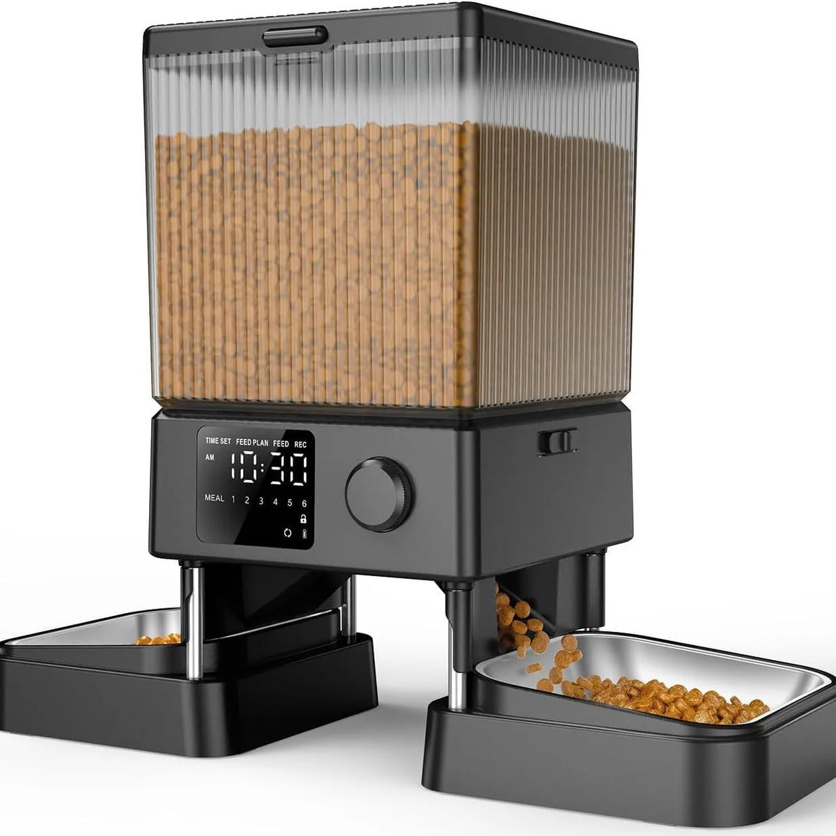 PetEase 5L Automatic Cat Feeder – Battery-Powered Stainless Steel Dispenser for Effortless Daily Meals