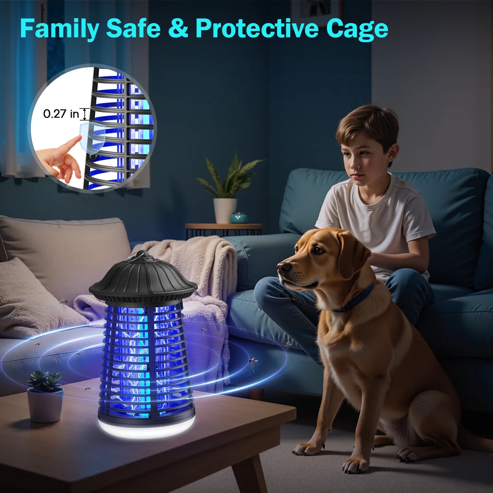 EcoShield Electric Insect Zapper with LED Light – Dual-Use Bug Trap