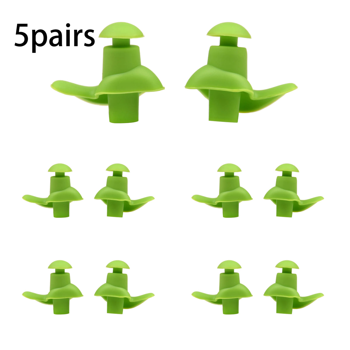 AquaGuard Silicone Earplugs – 5 Pairs for Ultimate Comfort