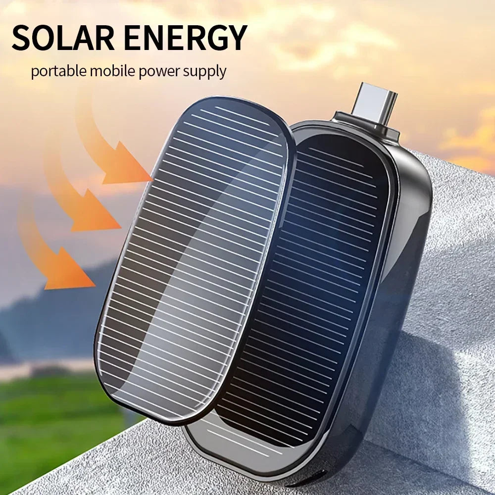 EcoCharge Solar Mini Keychain Power Bank – 1200mAh Portable Charger