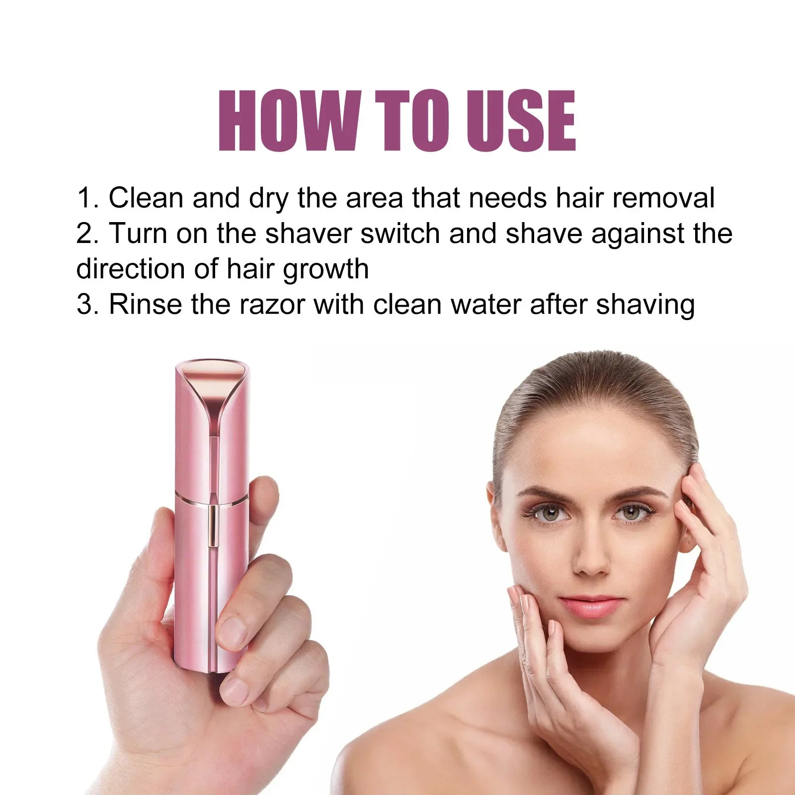 Effortless Elegance: Portable Electric Facial Hair Remover for Women
