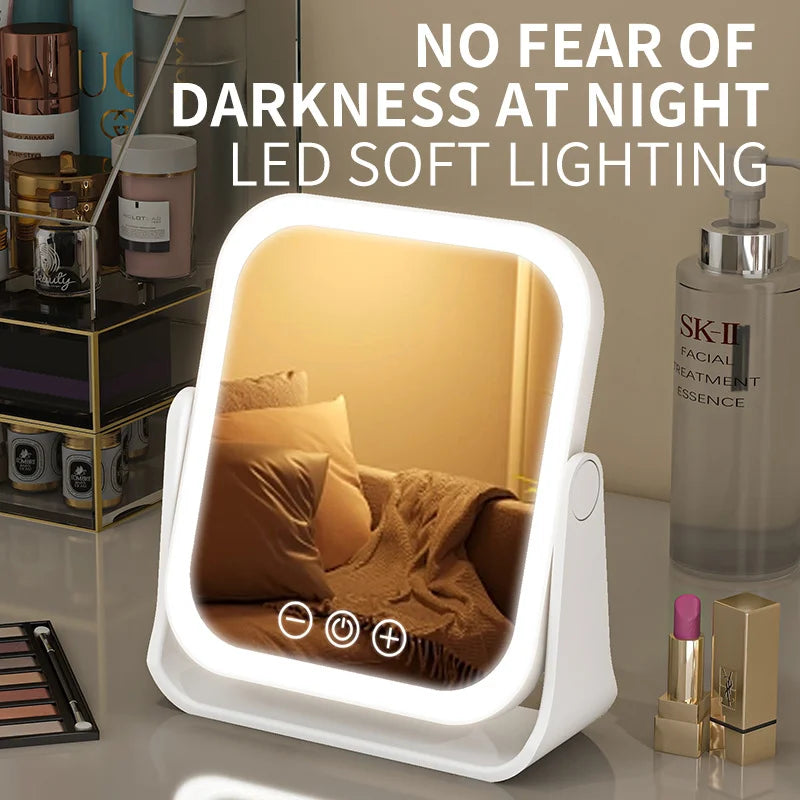 LumaView Illuminated Makeup Mirror with Adjustable Brightness & 3X Magnification
