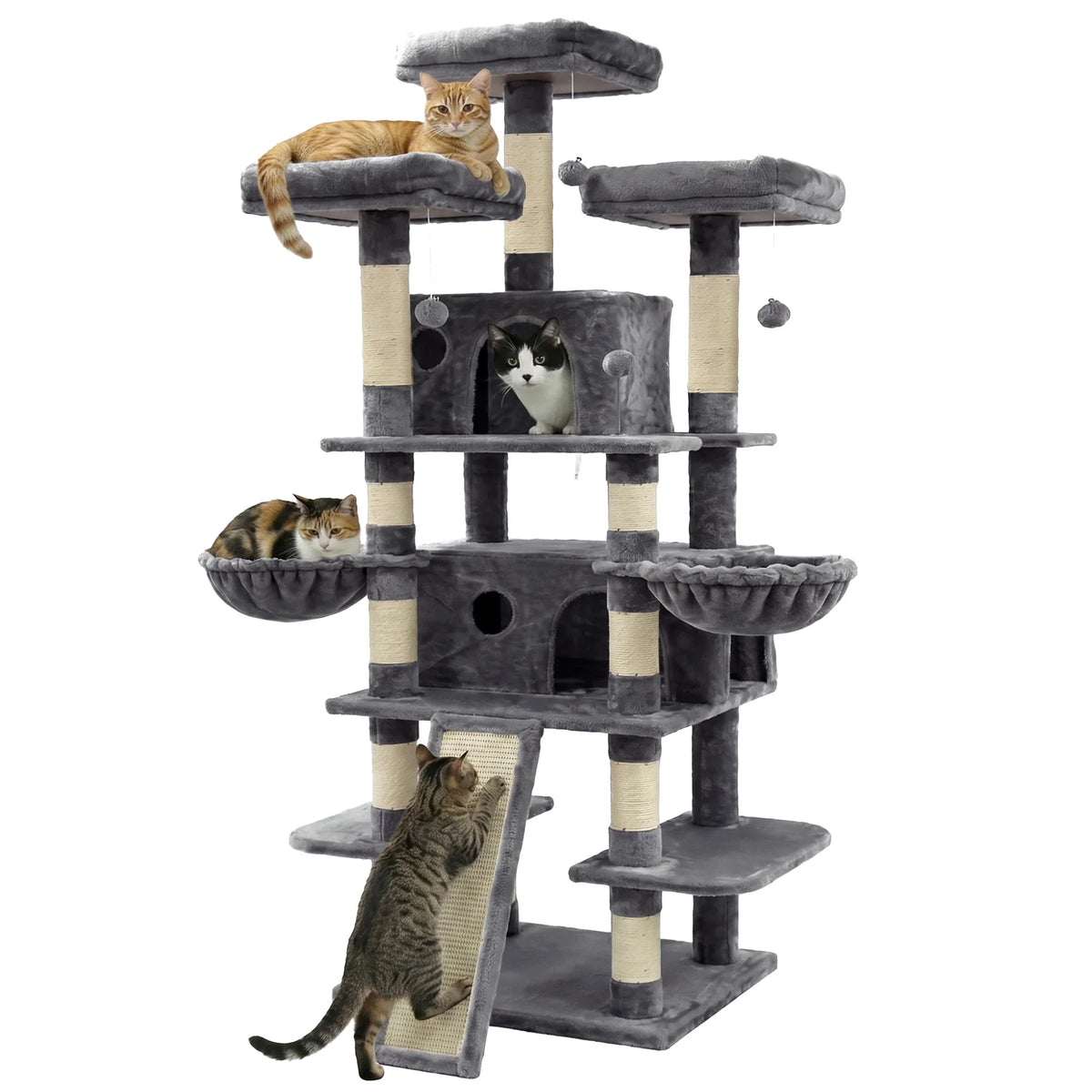 Feline Haven 4-Level Cat Tower | Spacious Indoor Climbing Structure