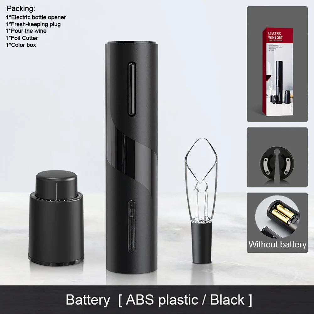 Effortless Electric Wine Opener with Foil Cutter – Cordless Convenience