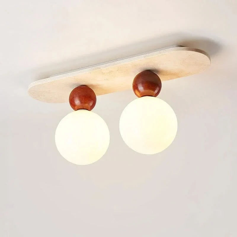 AuraGlow – Elegant Travertine-Style Ceiling Fixture for Modern Spaces