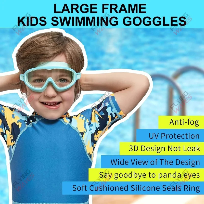 AquaVision Youth Swim Goggles | Comfortable Anti-Fog Design with UV Shielding for Ages 3–15