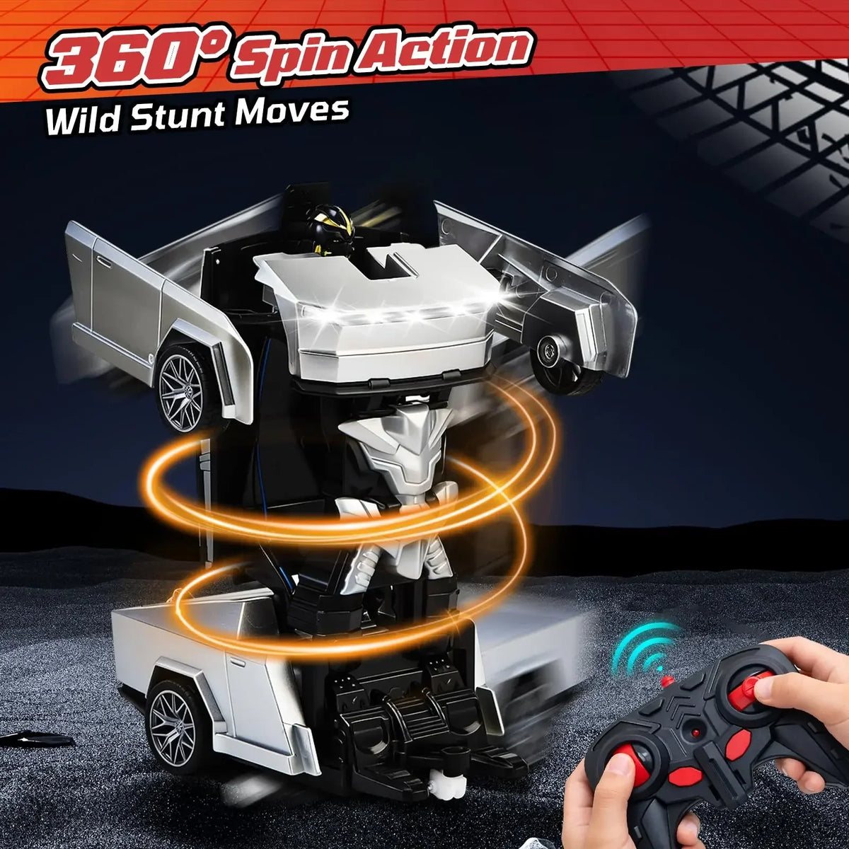 Transforming Tech Racer – 2-in-1 Remote-Control Vehicle & Robot with Lights