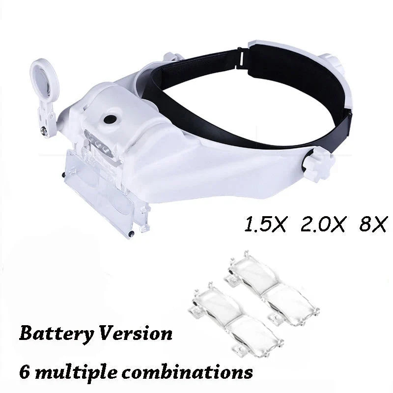 IllumiView Hands-Free LED Magnifier with Custom Brightness