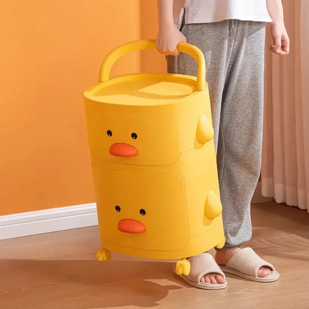 Children's Toy Organizer Cart – Cute Duck Design