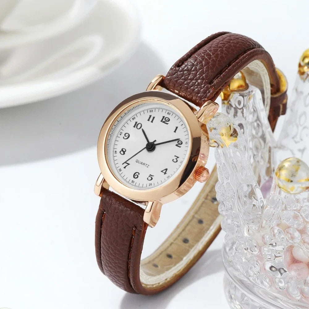 Sophisticated Women's Quartz Timepiece – Leather Strap Analog Watch