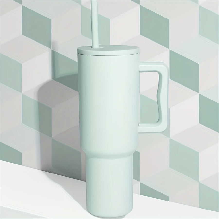 Stylish Insulated Steel Water Bottle with Straw & Grip Handle