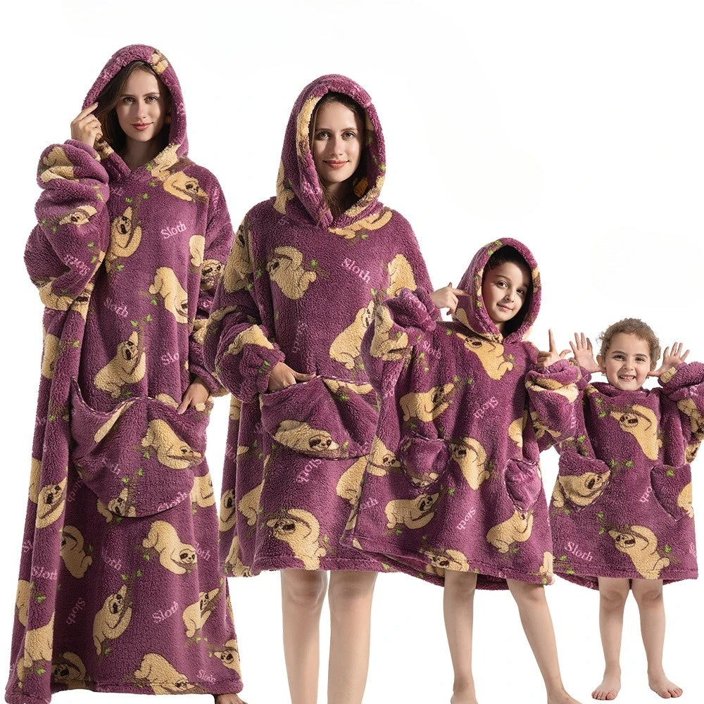 Cozy Halloween Blanket Hoodie – Pumpkin-Themed Wearable Throw
