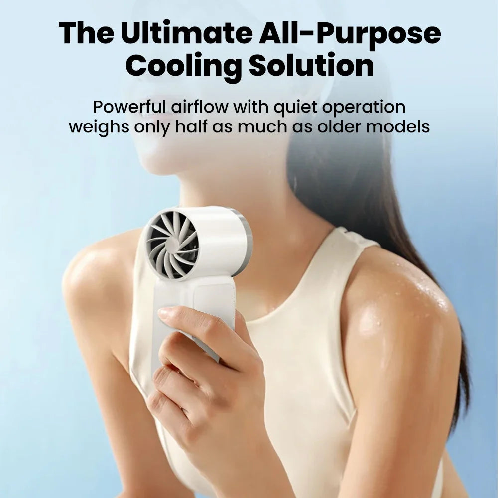 BreezeMate Compact Rechargeable Handheld Fan – 5-Speed Personal Cooling Solution for Travel and Home
