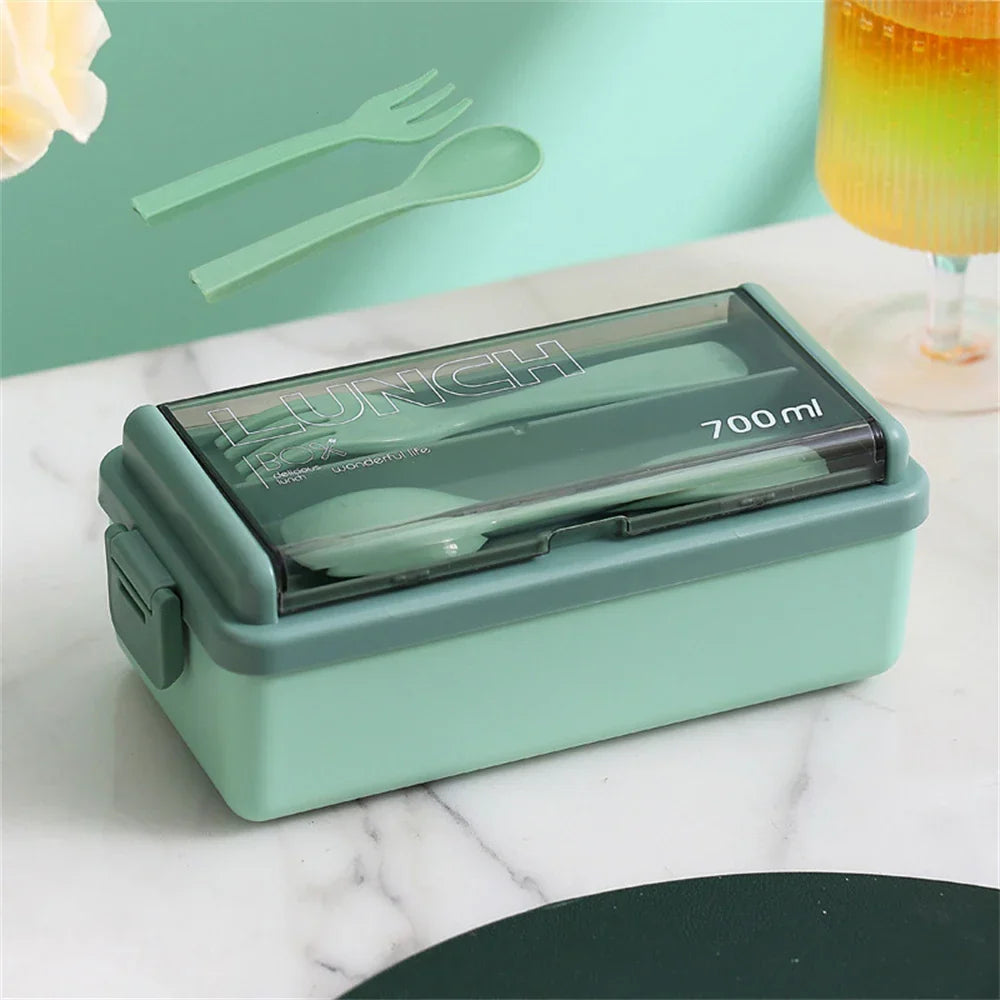 SmartMeal Duo – 1400ml Stackable Lunch Box with Utensils