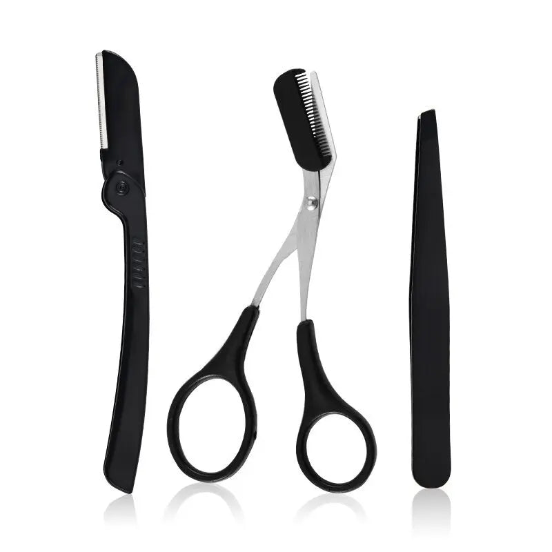Trio of Precision Brow Tools – Stainless Steel Grooming Essentials
