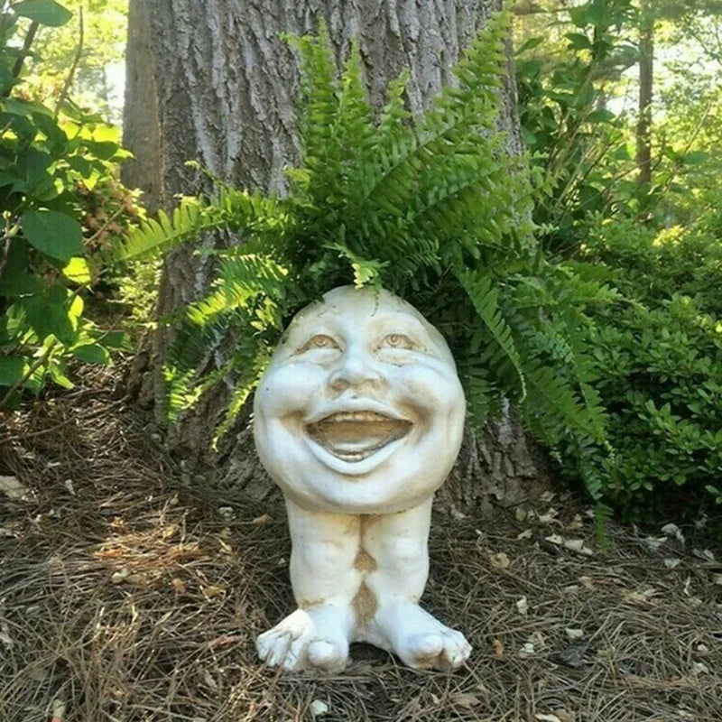 Humorous Face Shaped Planter - Laughing Plant Pot