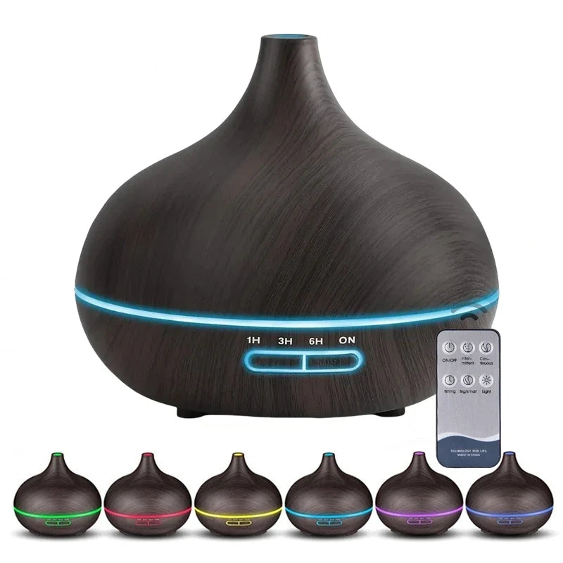 AromaGlow 550ML Aroma Diffuser with Remote & Colorful LED Lights