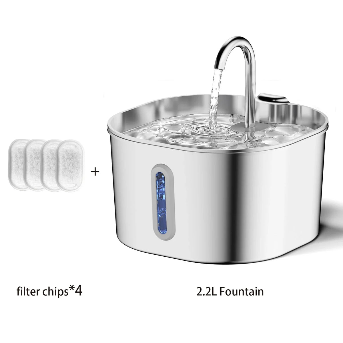 HydraFlow 2.2L Stainless Steel Cat Water Fountain | Automatic Hydration Solution