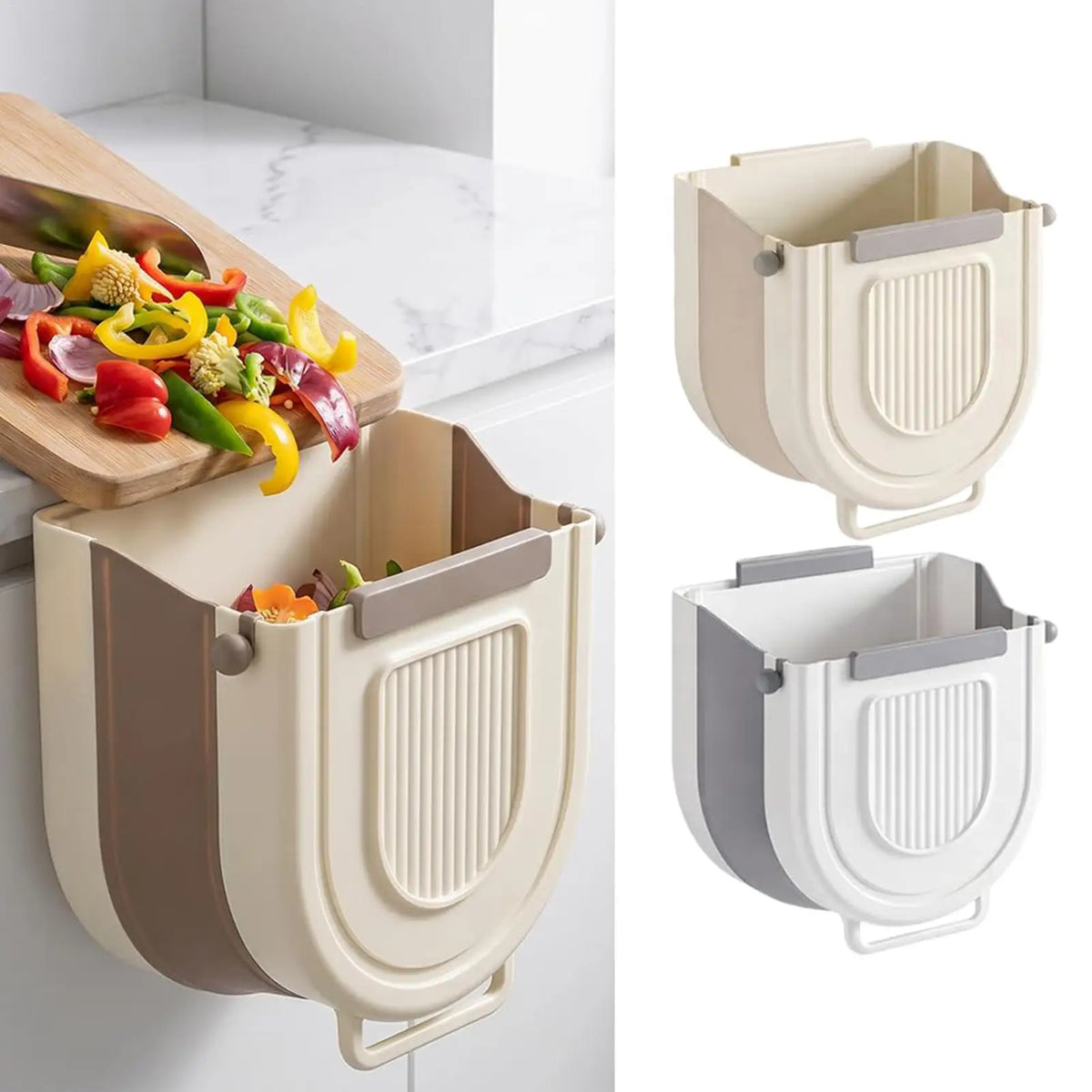 Space-Saving Wall-Mounted Trash Bin with Lid for Small Areas