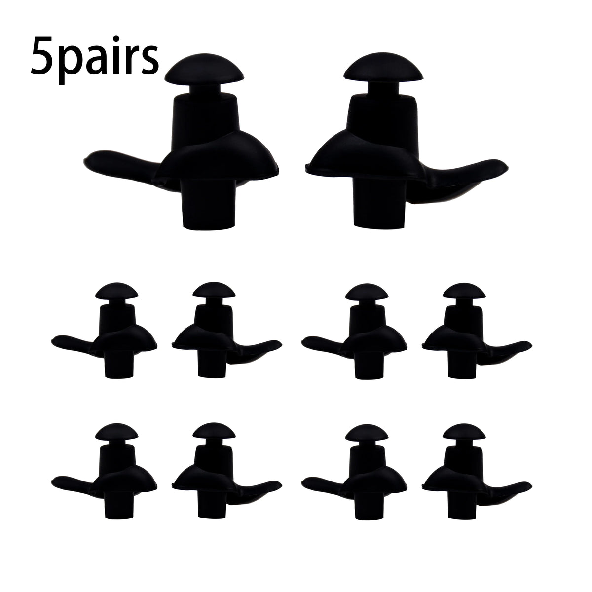 AquaGuard Silicone Earplugs – 5 Pairs for Ultimate Comfort