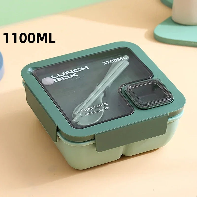 Versatile Lunch Containers – Spill-Resistant with Utensils, Safe for Microwave & Dishwasher