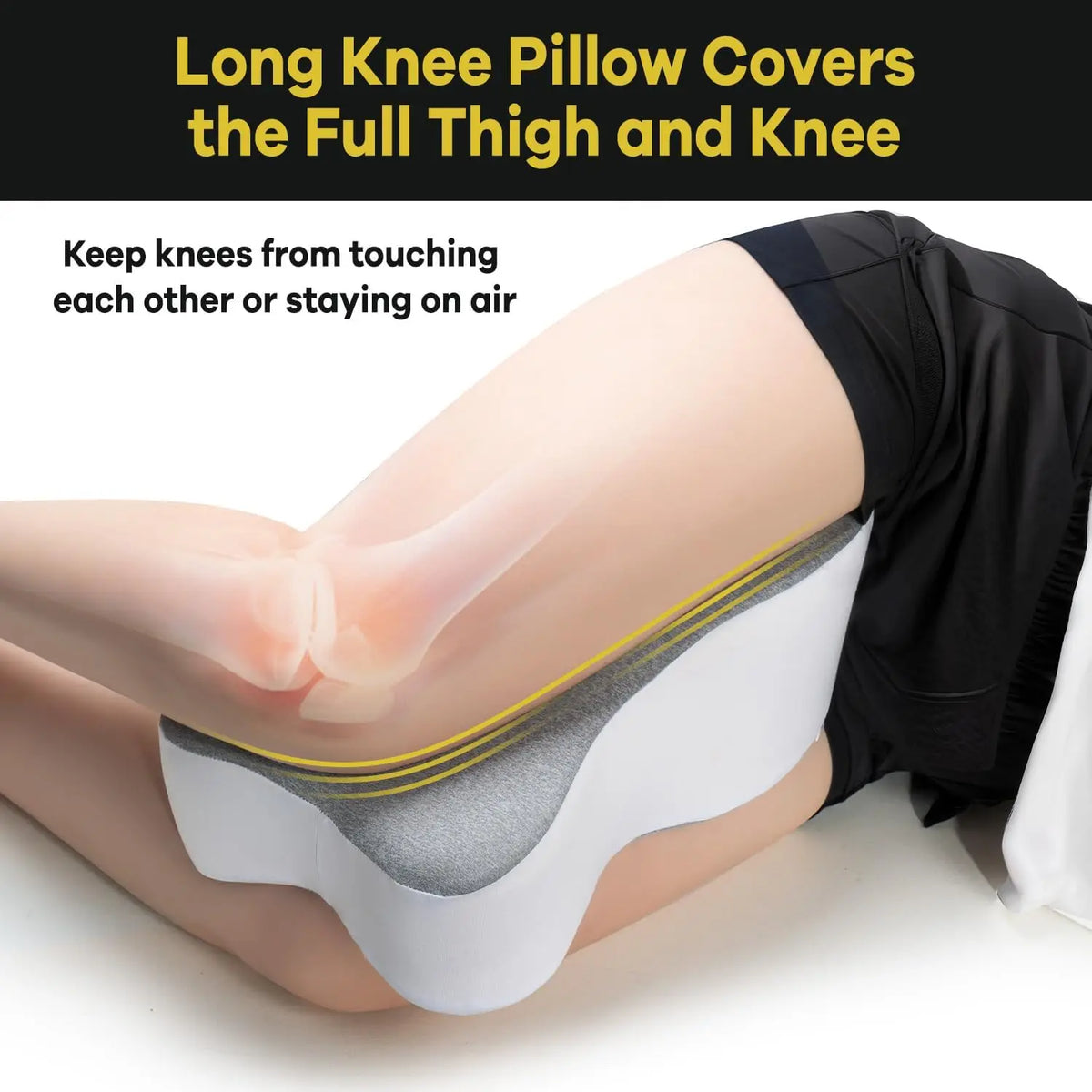 ComfortPlus Memory Foam Knee Pillow for Side Sleepers – Ergonomic Support Cushion