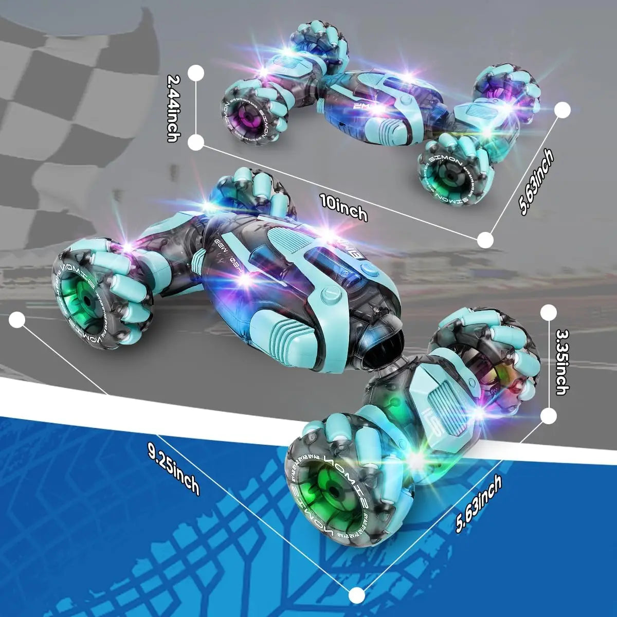 Dynamic Gesture-Controlled 4WD Stunt Racer – 360° Rotating RC Vehicle