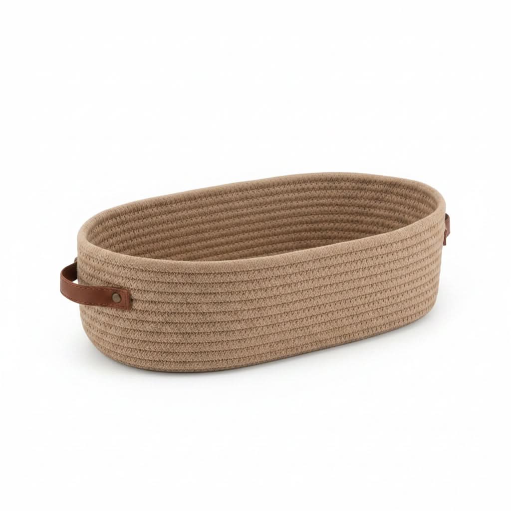 Chic Oval Woven Basket for Effortless Bathroom Storage