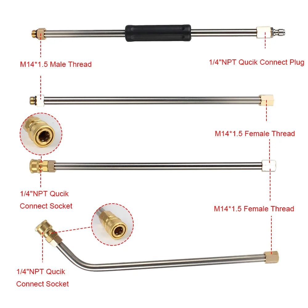 SkyReach Pressure Washer Gutter Cleaning Extension Tool with 5 Nozzles