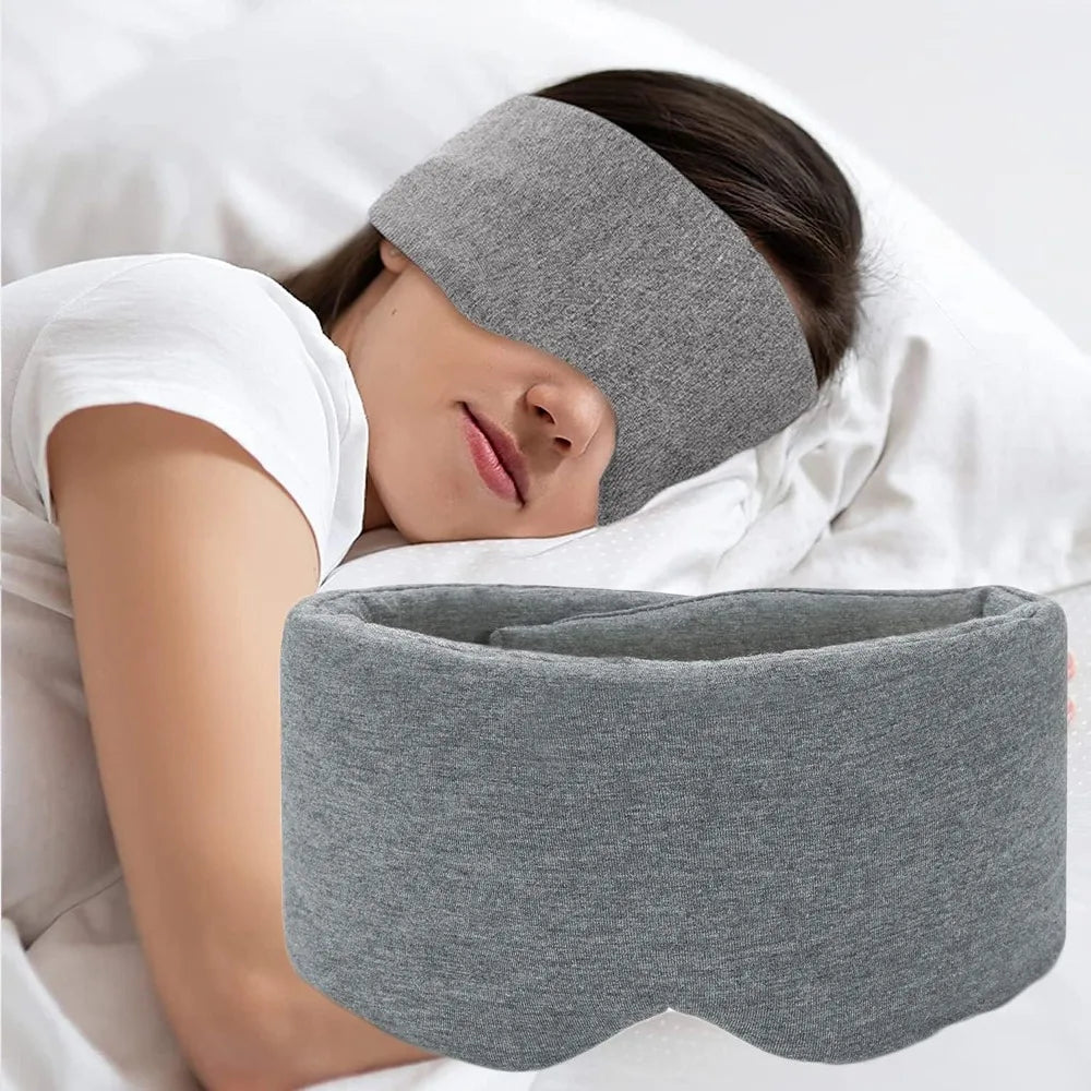 DreamEase Cotton Sleep Mask – Adjustable Light Blocking Eye Cover for Travel and Relaxation