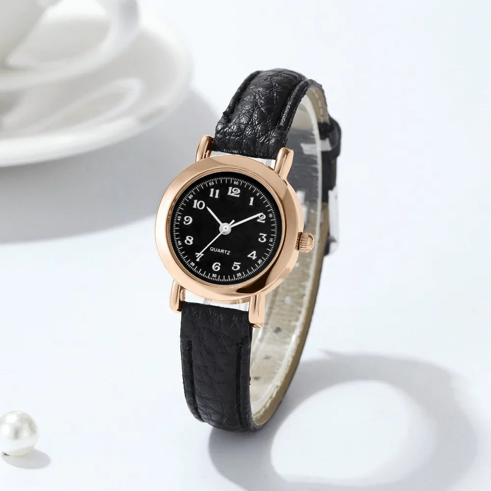 Sophisticated Women's Quartz Timepiece – Leather Strap Analog Watch