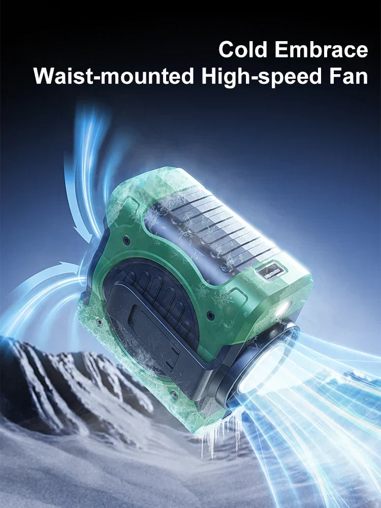 Rechargeable 8000mAh Waist Fan with Cooling Function & 199 Speeds