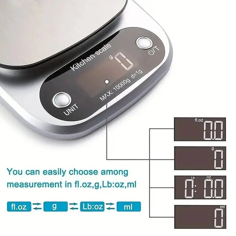 Accurate Chef's Kitchen Scale | 10kg Digital Food Weighing Device