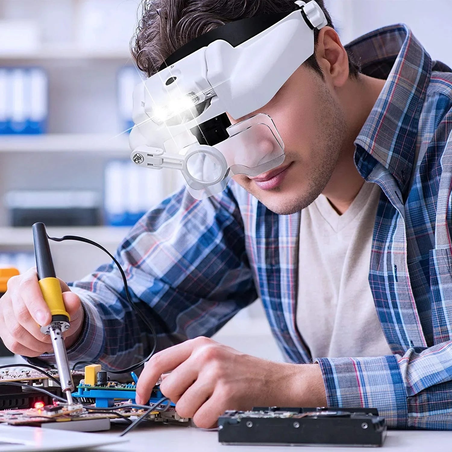 IllumiView Hands-Free LED Magnifier with Custom Brightness