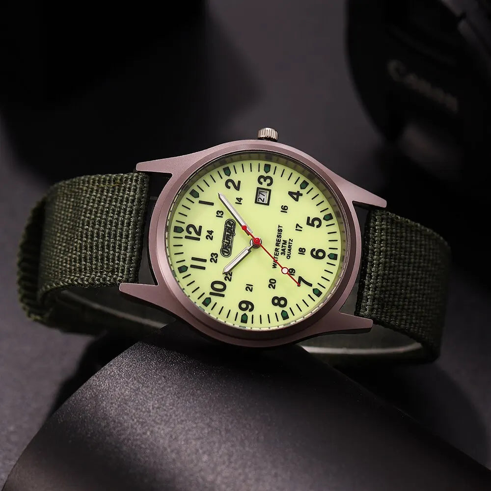 DuraTime Men's Luminous Tactical Watch – Reliable Quartz Precision