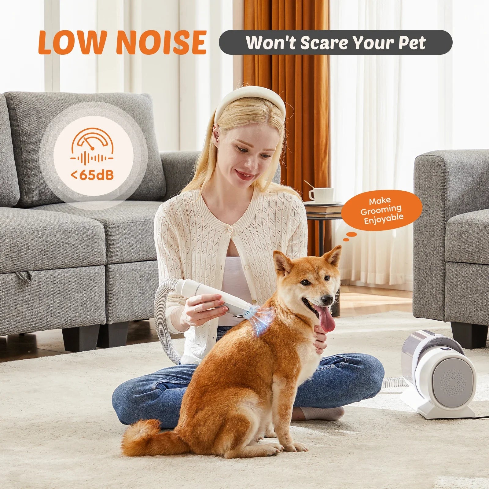 Pawsitive Grooming Pro Vacuum System | 2.5L Capacity with 5 Tools & Quiet Clippers