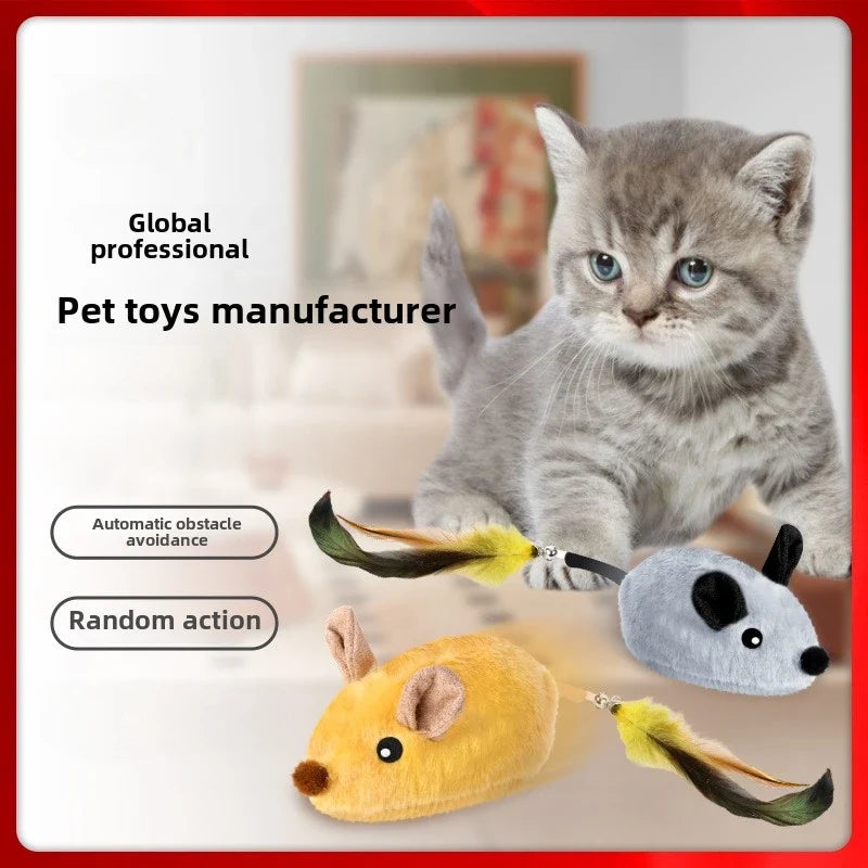 PouncePro Interactive Plush Mouse Toy for Cats & Kittens