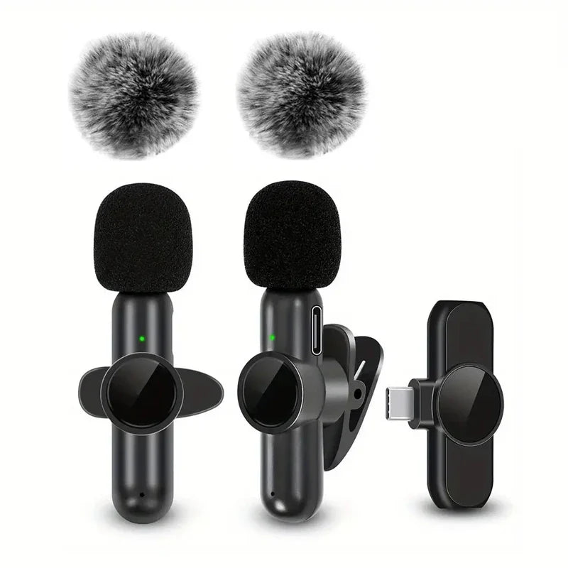 SonicWave Mini Wireless Lapel Microphone with Windshield & Battery
