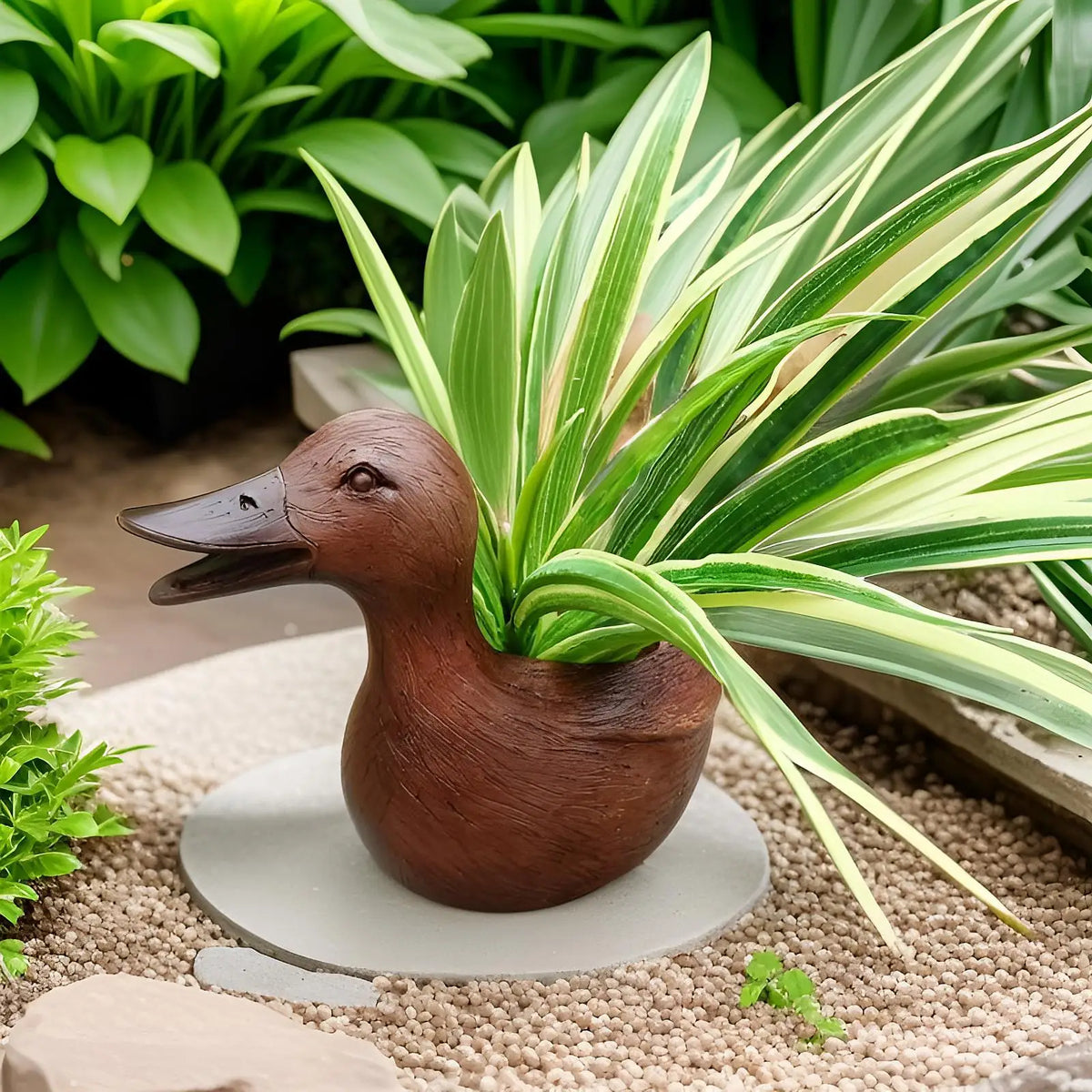 Flowerpot Duck Sculpture – Quirky Planter Design