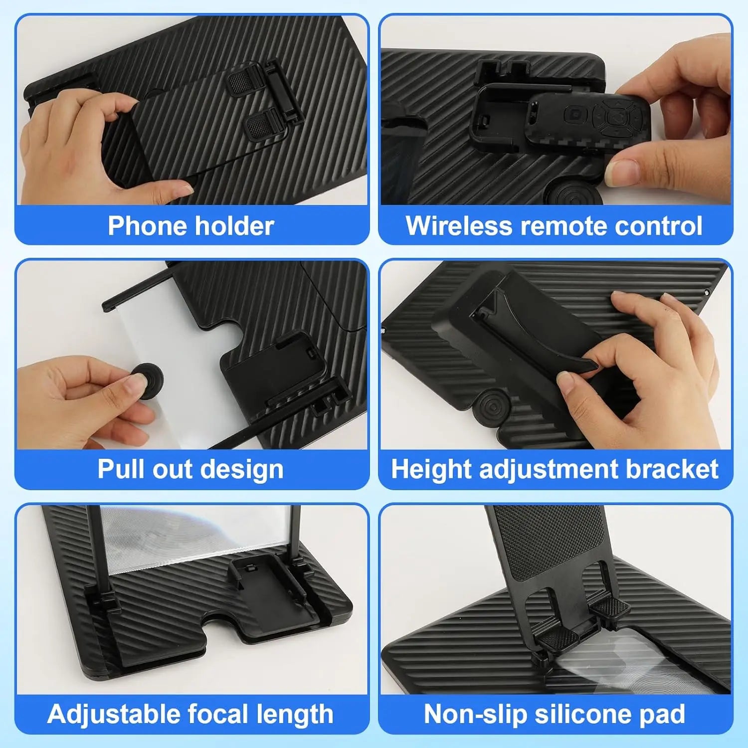 SmartView 3D Mobile Screen Amplifier – 12"/14" Foldable Stand with Bluetooth Control