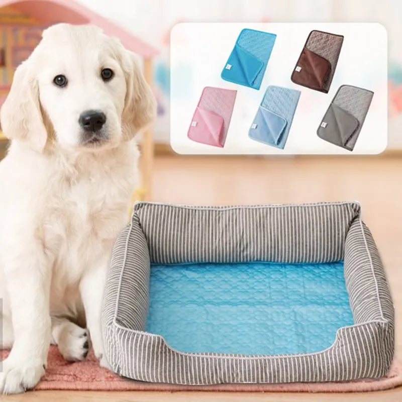 ChillNest Pet Resting Mat – Soft Cotton Cooling Pad for Pets