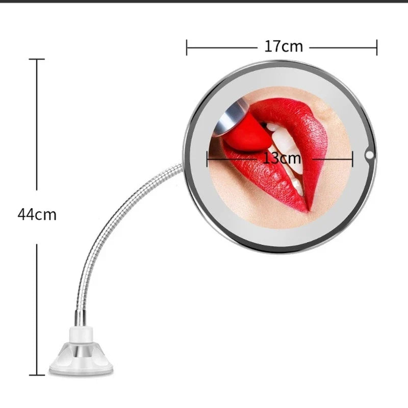 LuxeView 10X Illuminated Makeup Mirror with Adjustable Arm