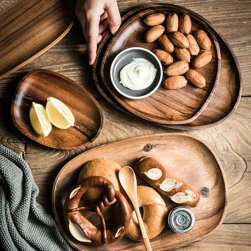Versatile Walnut Serving Tray for Home and Office Use